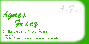 agnes fricz business card